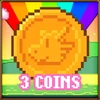 3 coins collected