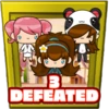 3 characters defeated