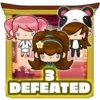 3 characters defeated