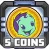 5 coins collected