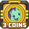 3 coins collected