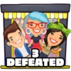 3 characters defeated