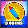 5 coins collected